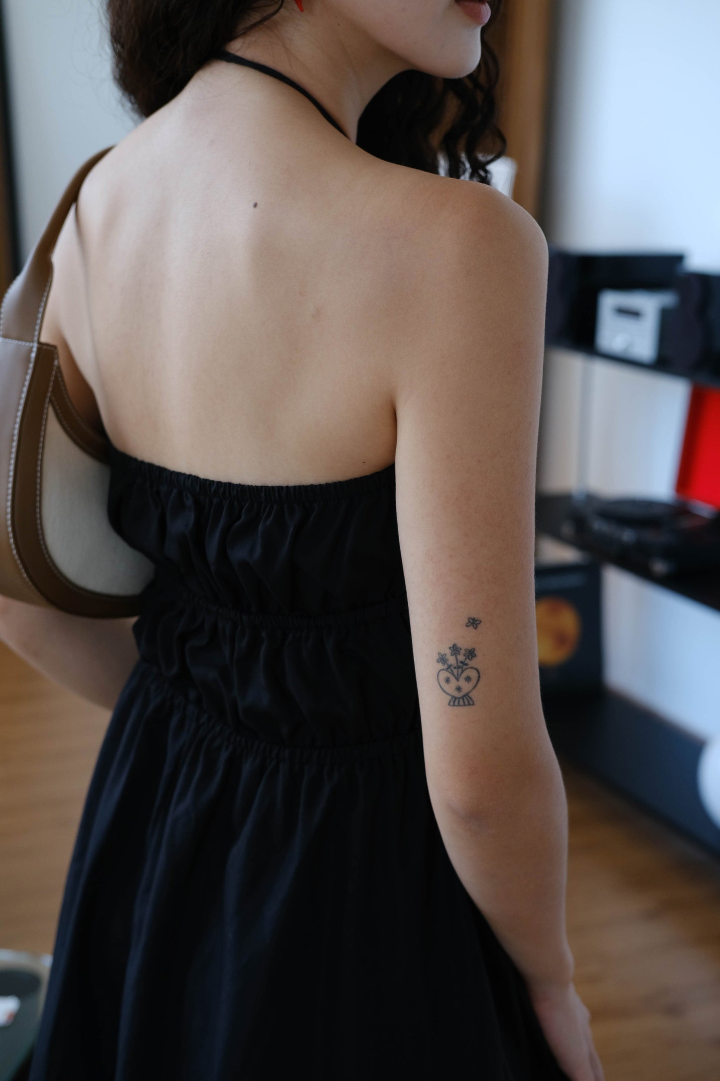 Asymmetrical Slip Dress in Classic Black