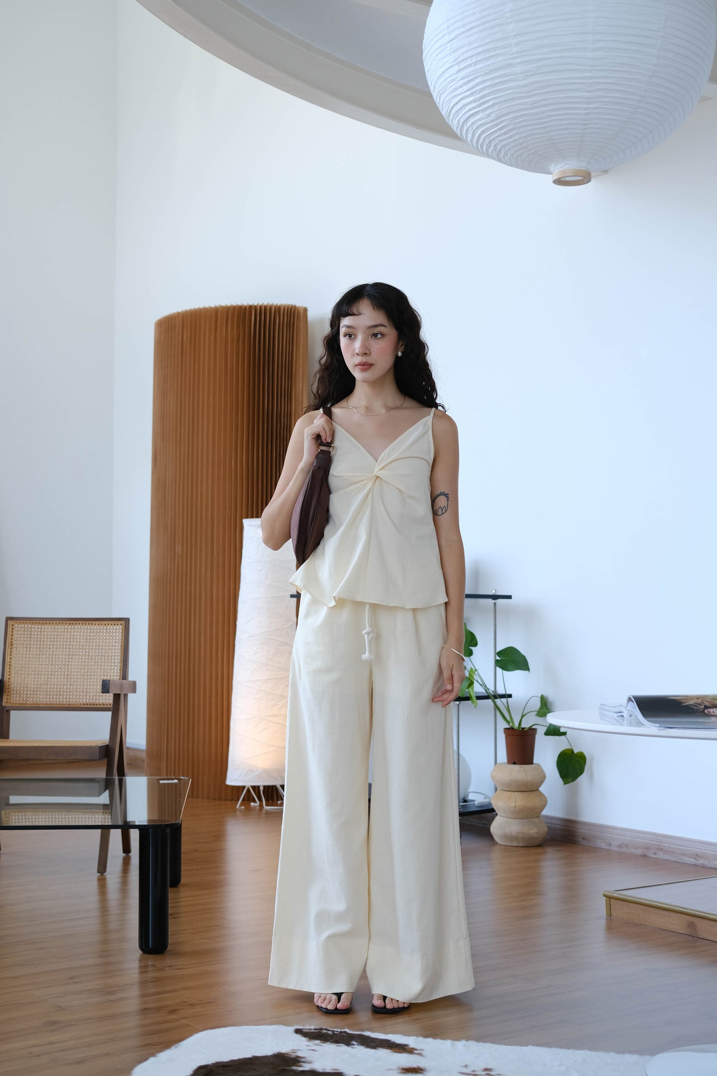 Twist Camisole In Cream White