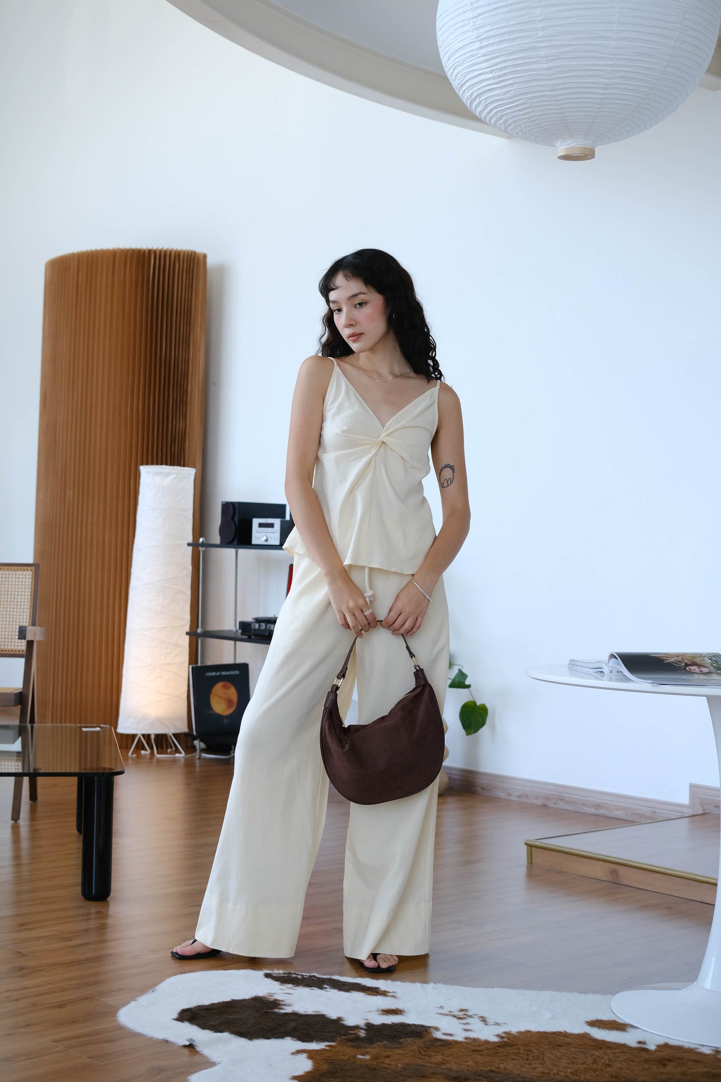 Twist Camisole In Cream White