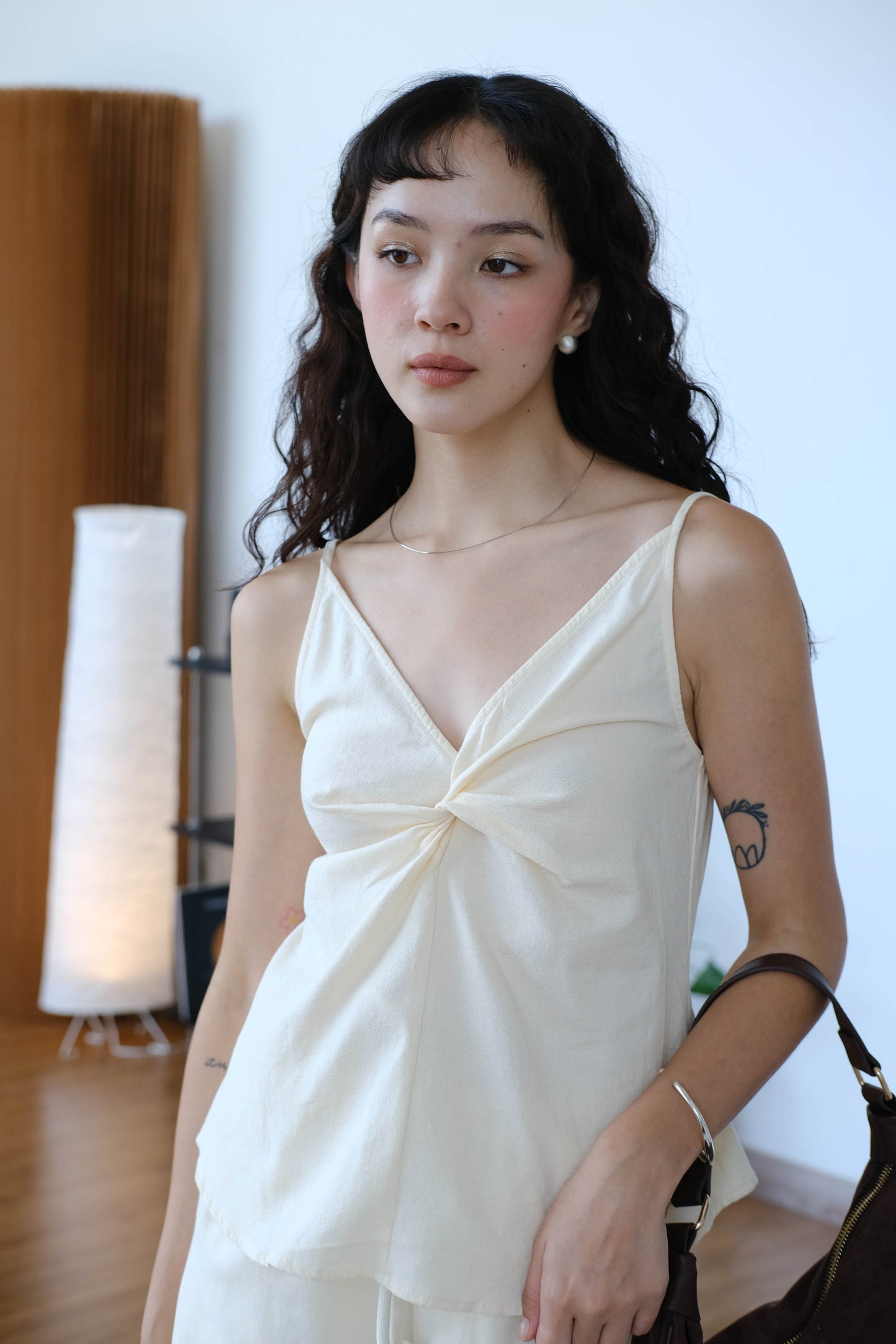 Twist Camisole In Cream White