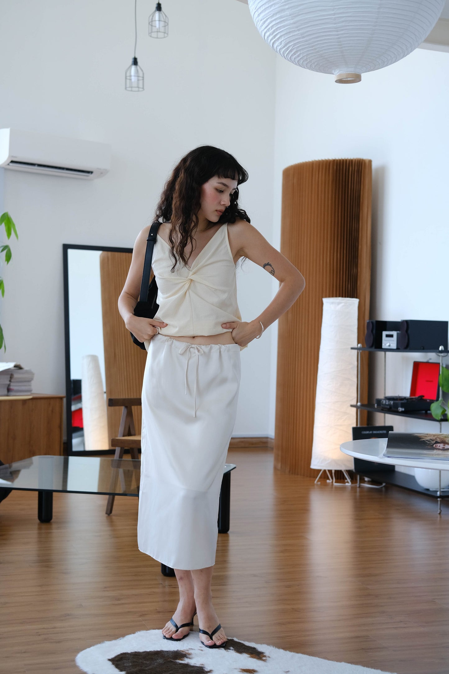 Twist Camisole In Cream White