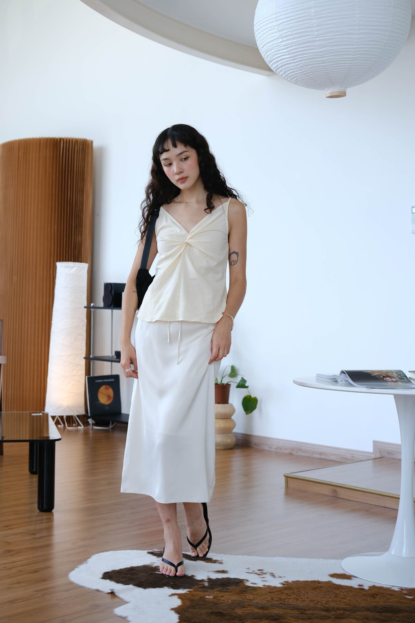 Twist Camisole In Cream White