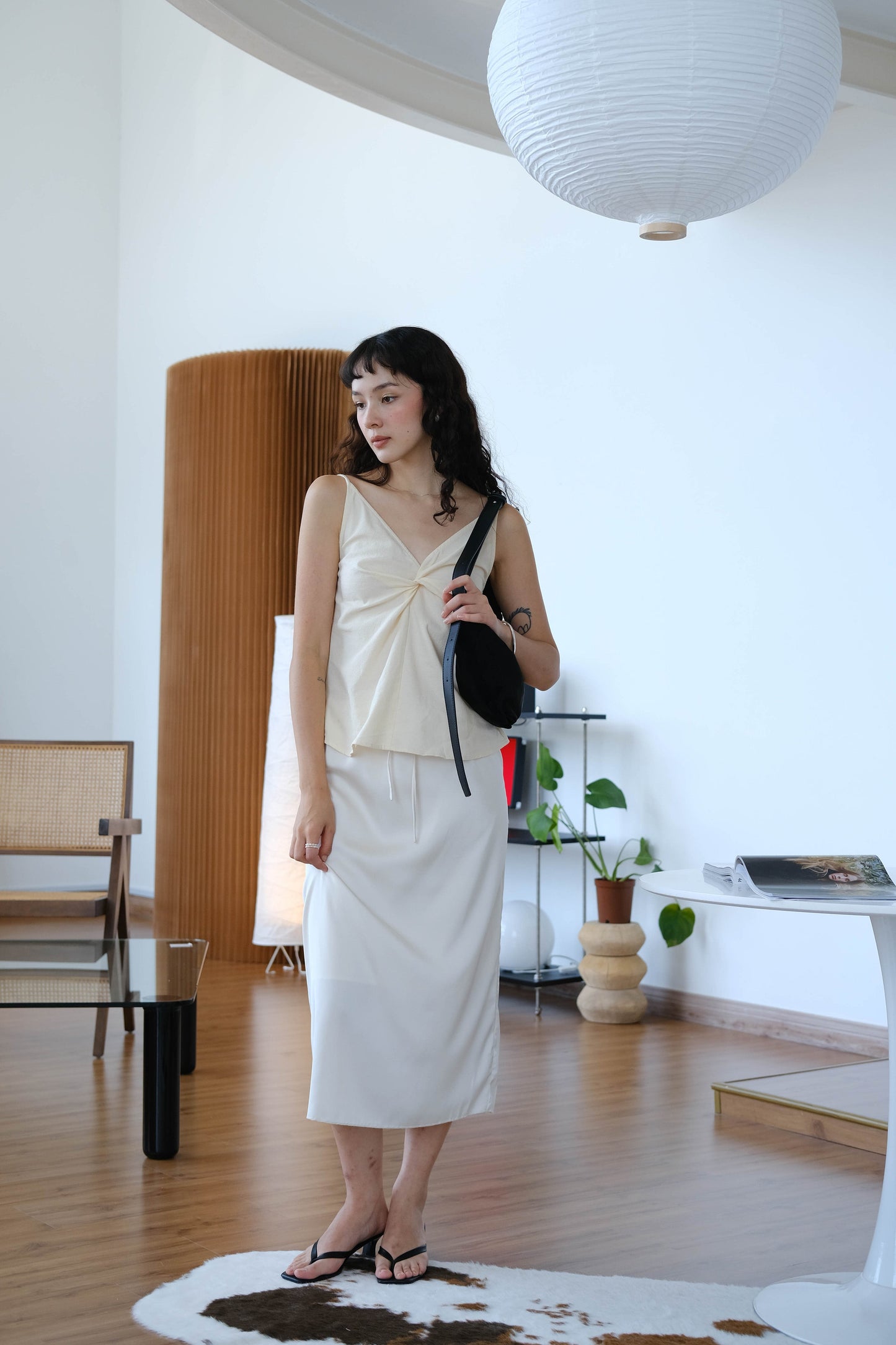 Twist Camisole In Cream White