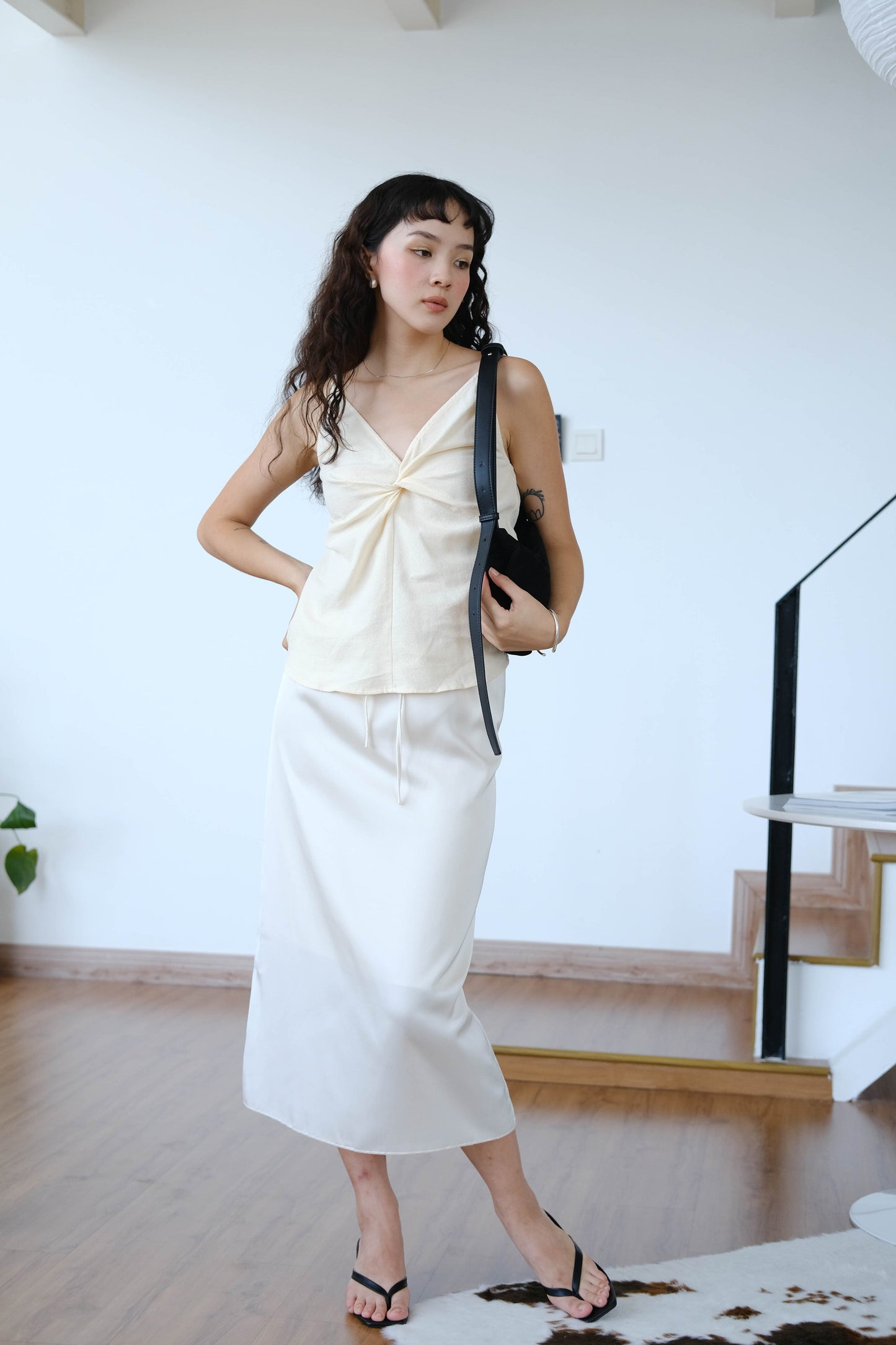 Twist Camisole In Cream White