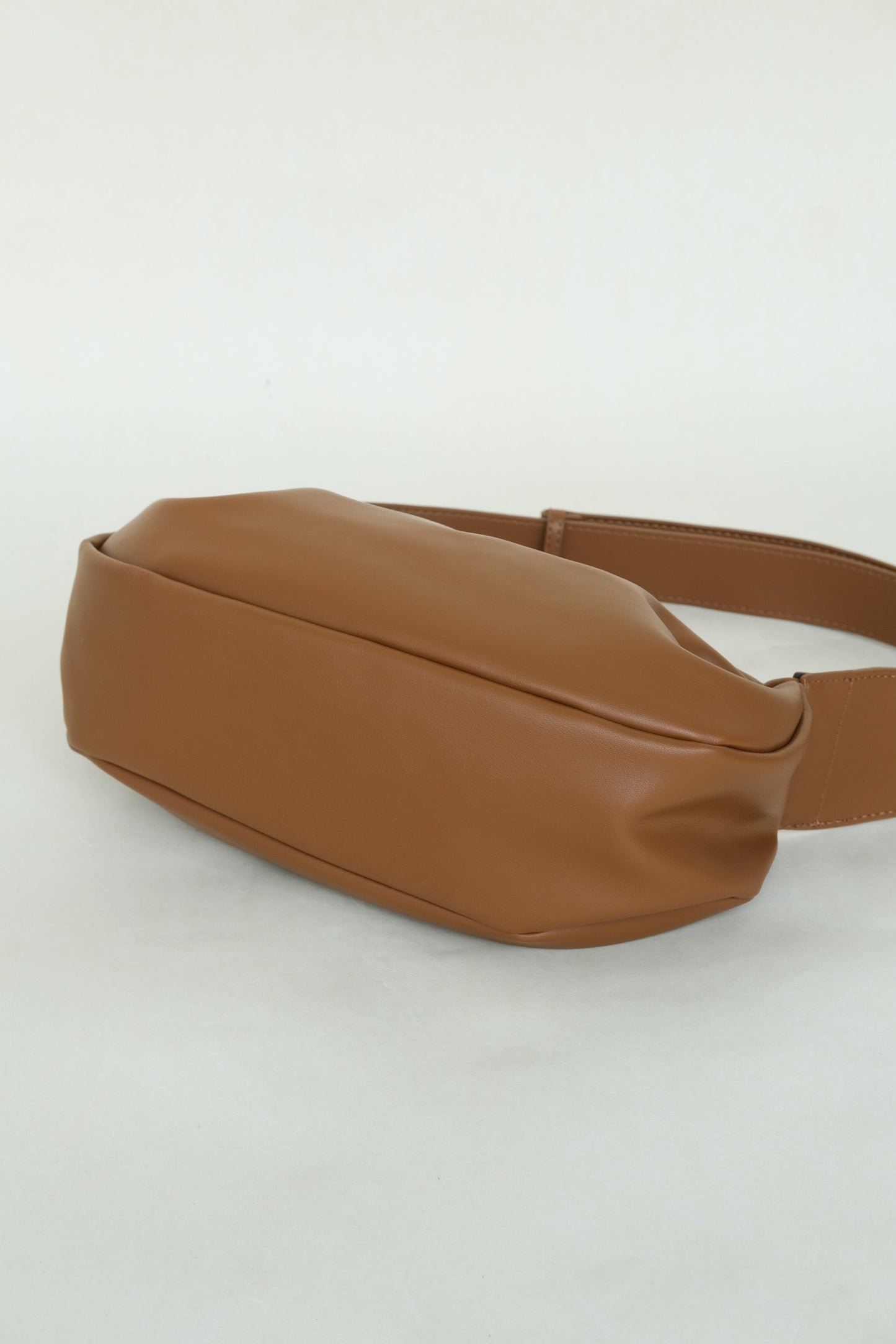 PU Soft Leather Pillow Bag in Brown