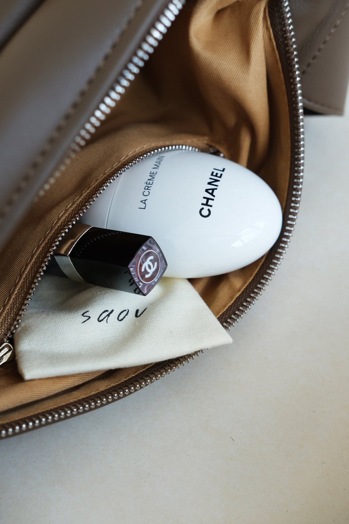 PU Soft Leather Pillow Bag in Mud Color
