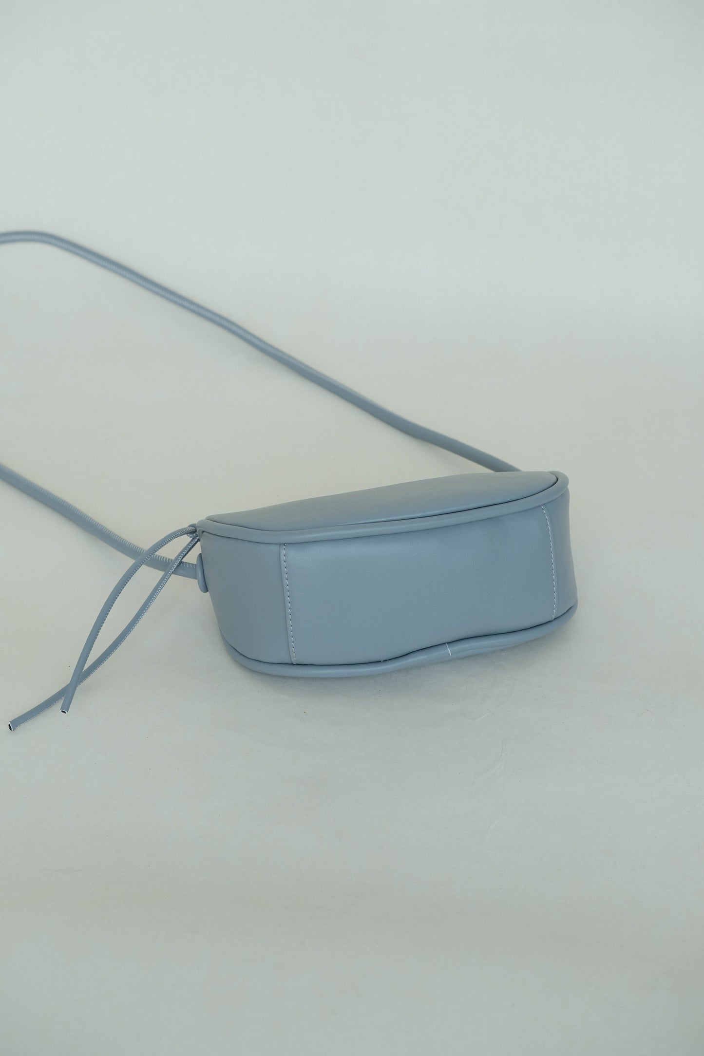 Half-moon Saddle Shoulder Bag in Grey Blue