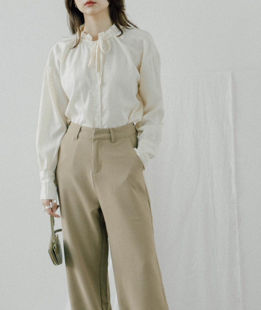 High waist wide leg suit trousers in khaki