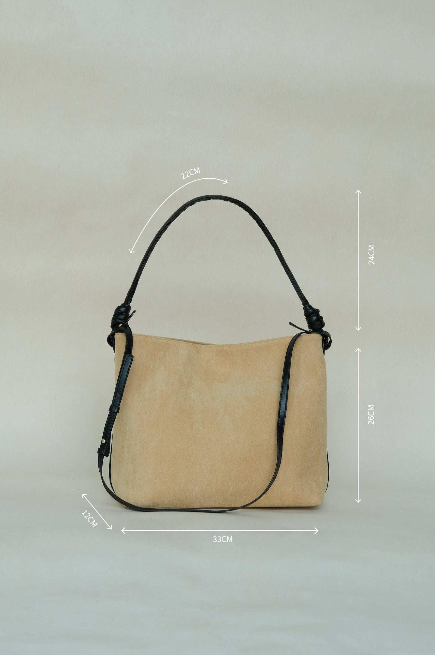 Suede Contrast Shoulder Tote