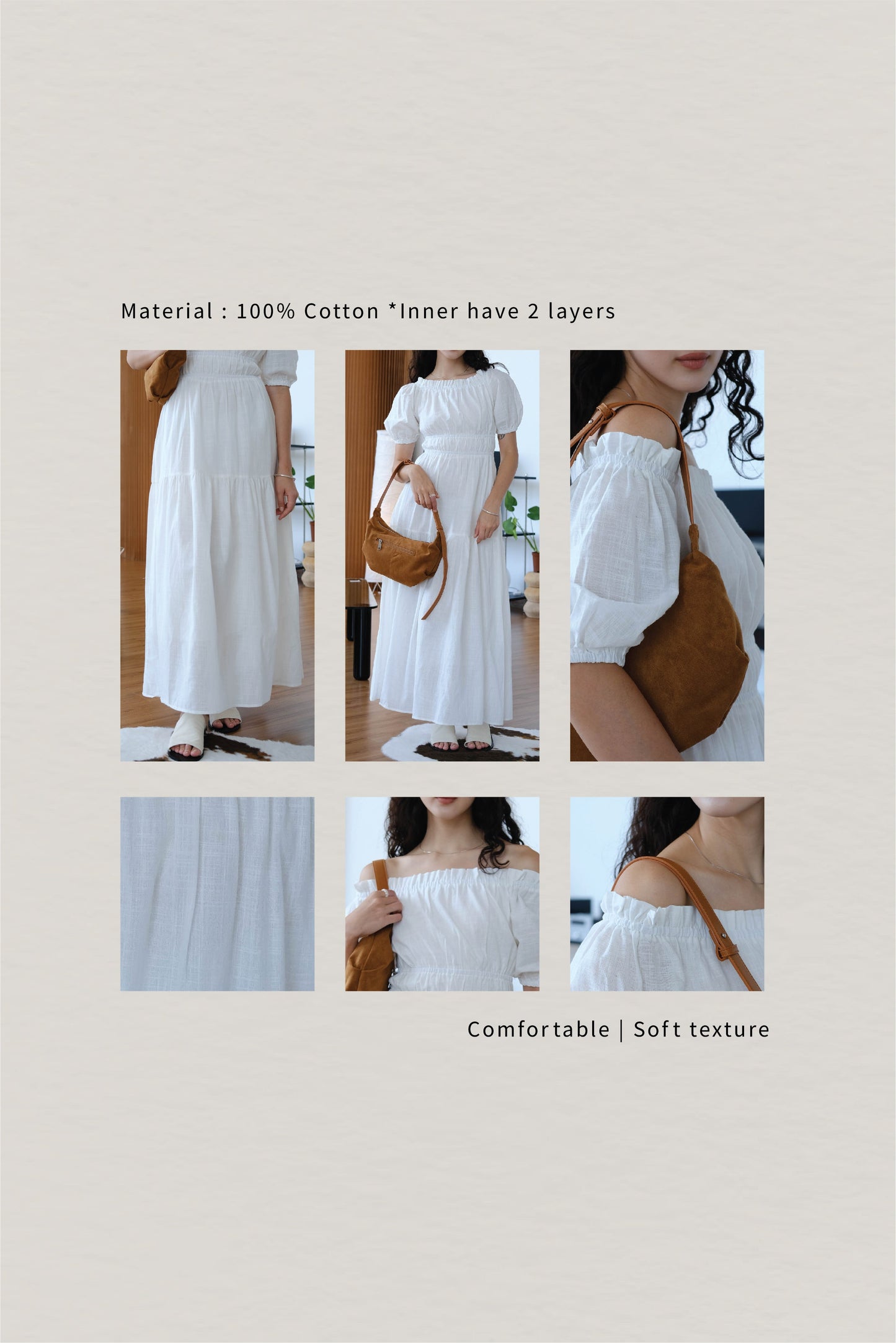 French A-line Dress In Snow White