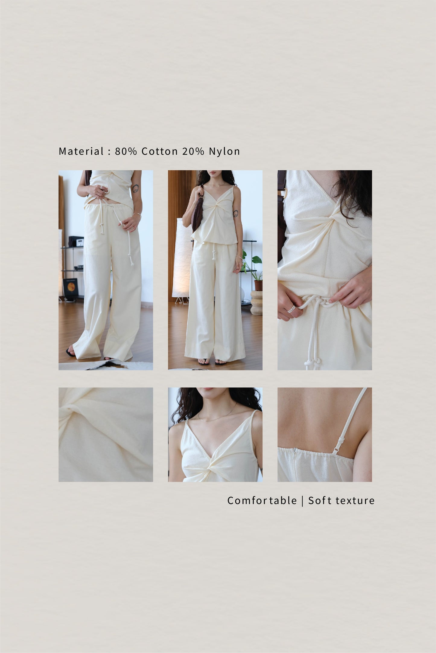 Twist Camisole In Cream White