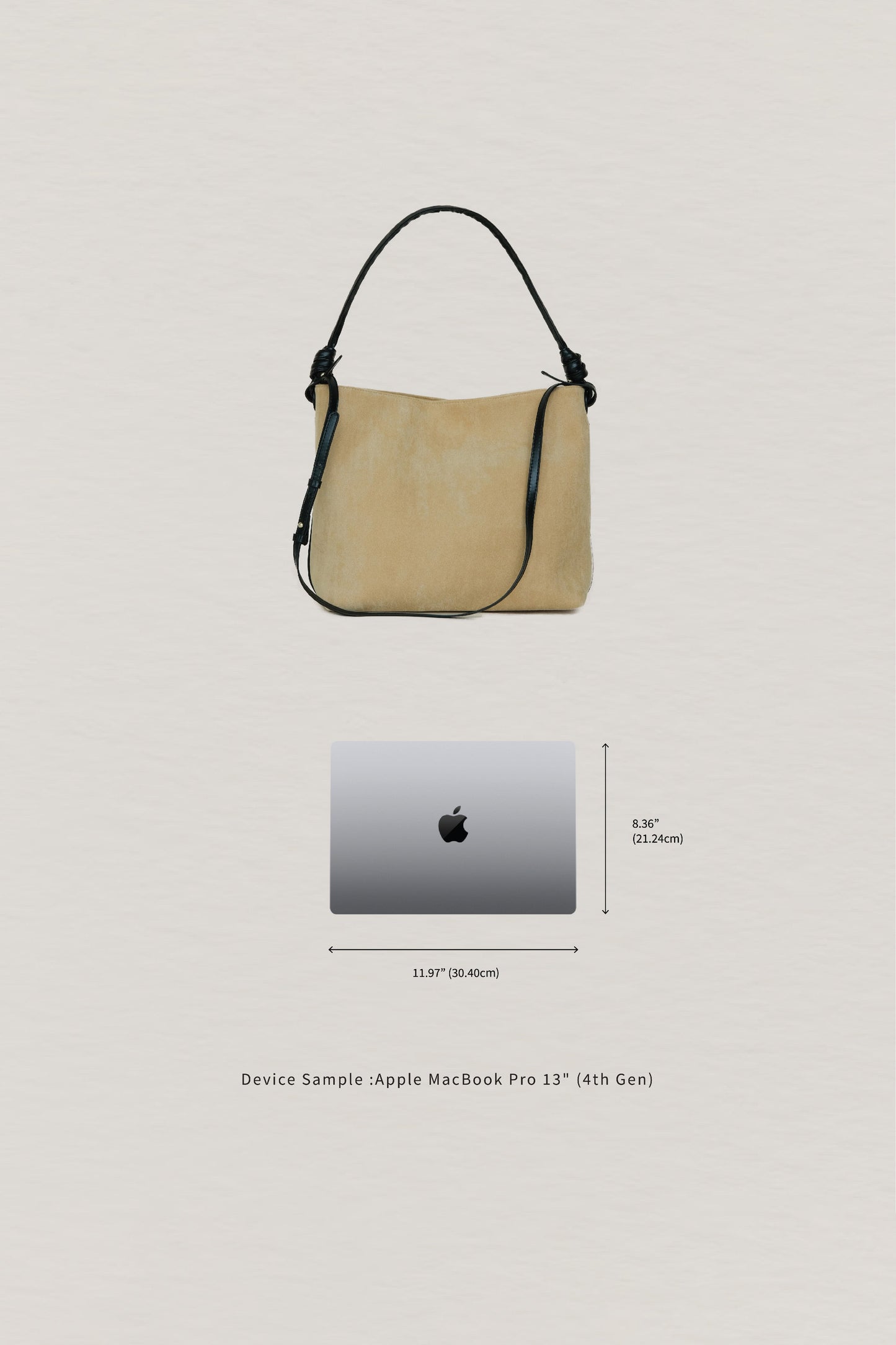 Suede Contrast Shoulder Tote