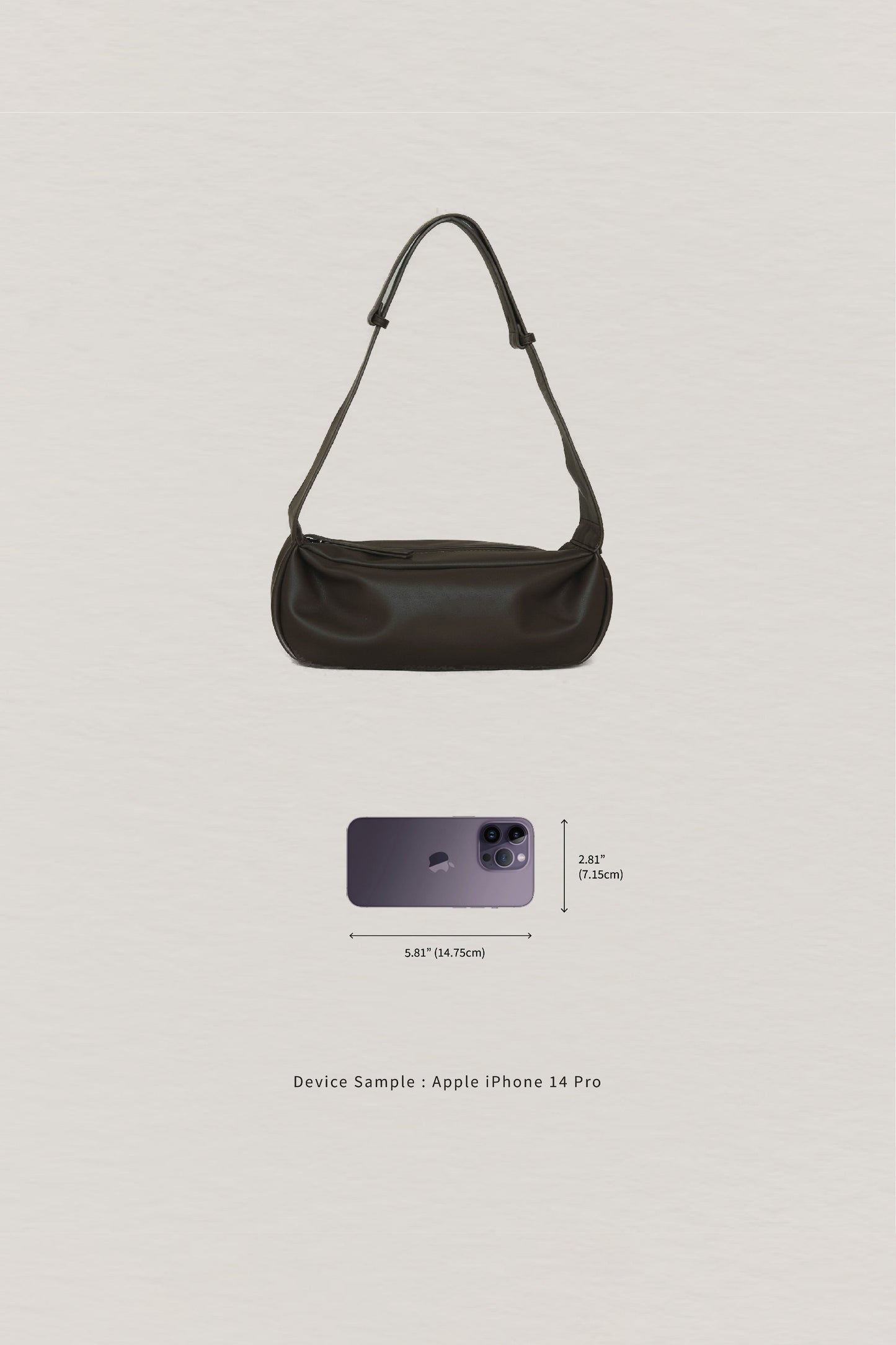 PU Soft Leather Pillow Bag in Mud Color