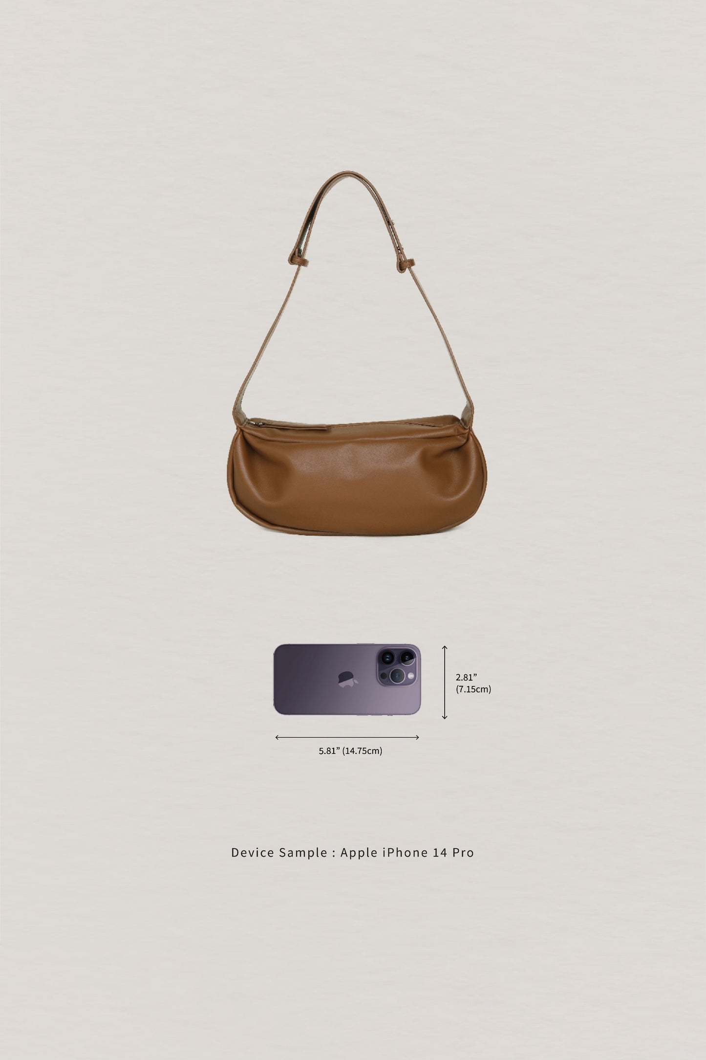 PU Soft Leather Pillow Bag in Brown