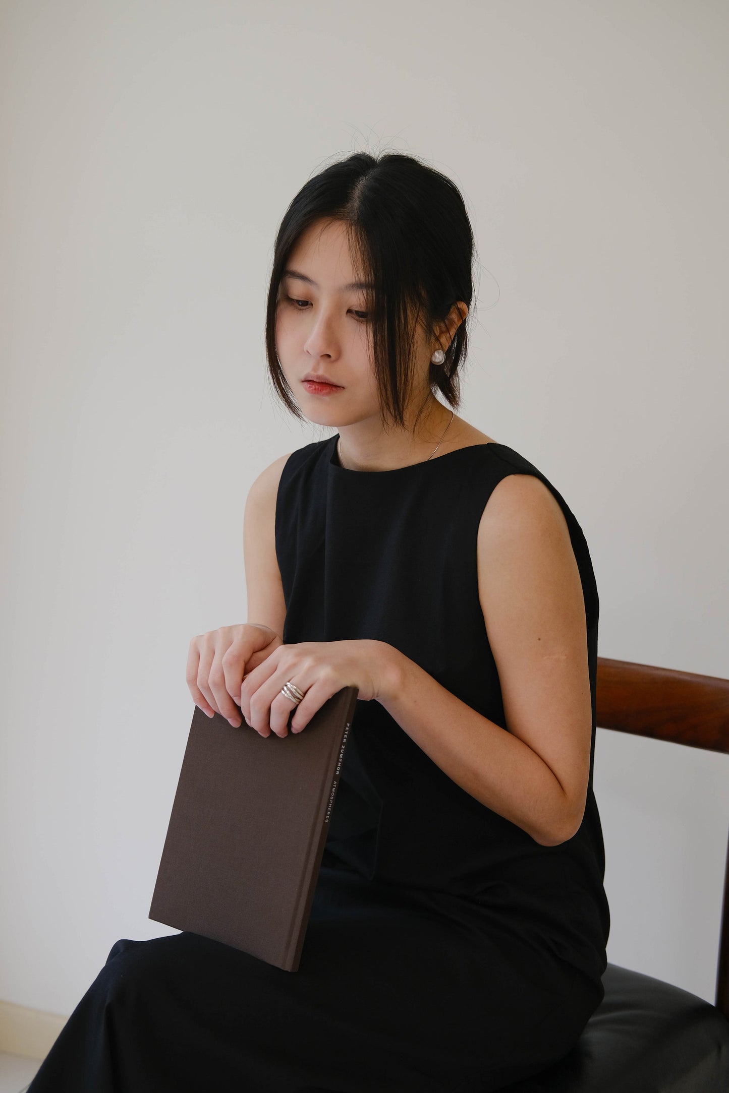 French Cotton Linen Tank Dress In Classic Black