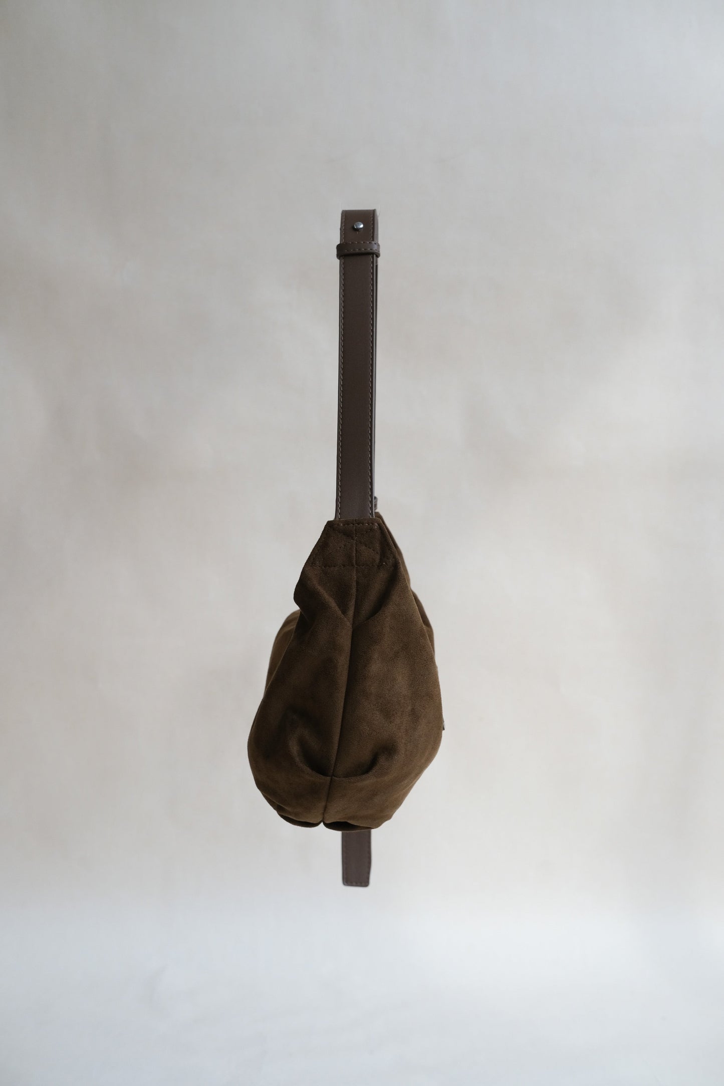 Vintage Suedette Dumpling Bag in Khaki