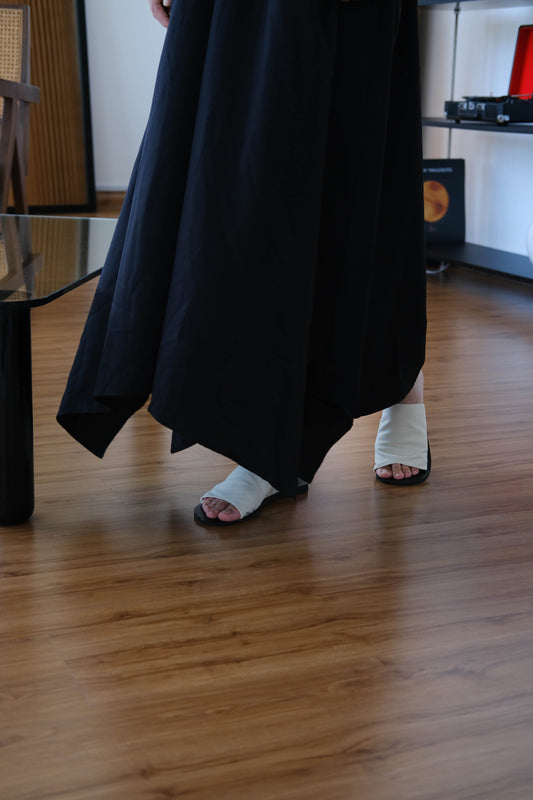 Asymmetrical Slip Dress in Classic Black