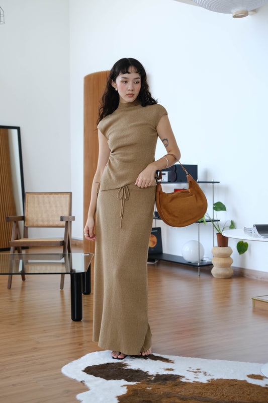 Woolen Skirt In Brown