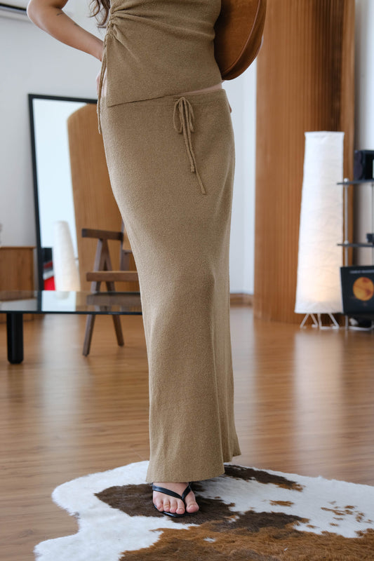 Woolen Skirt In Brown