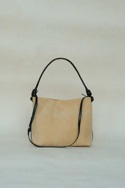 Suede Contrast Shoulder Tote