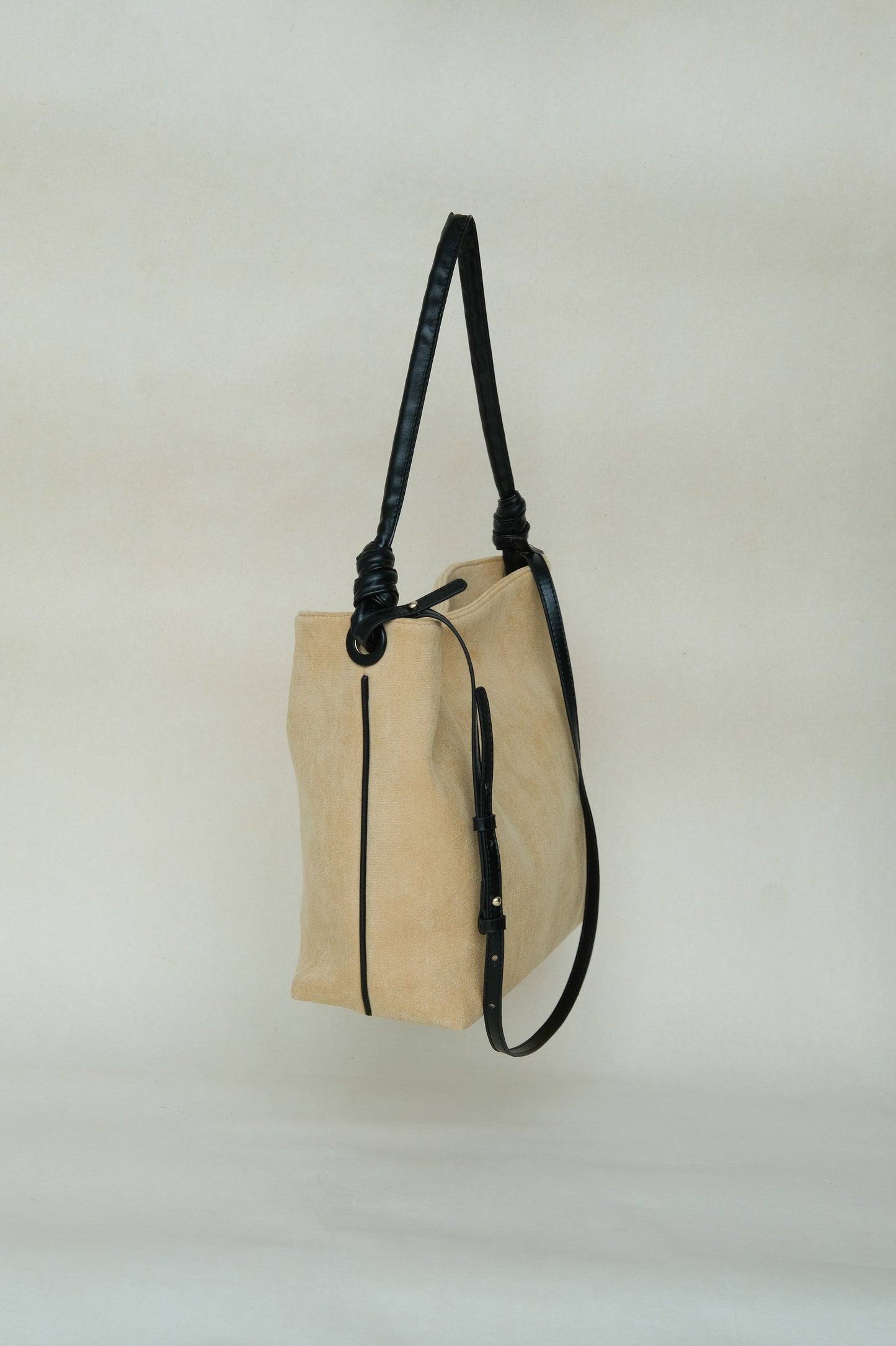 Suede Contrast Shoulder Tote