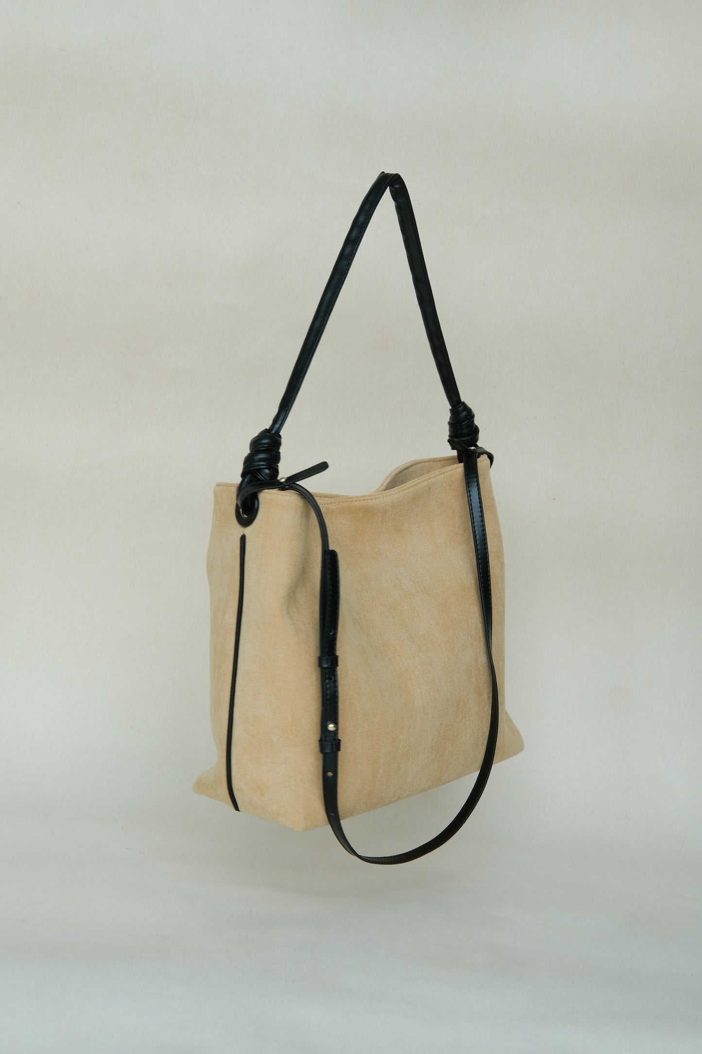 Suede Contrast Shoulder Tote