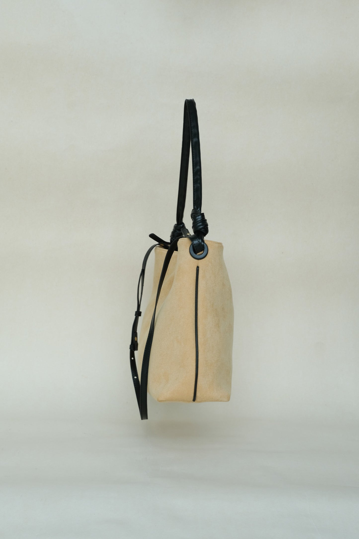 Suede Contrast Shoulder Tote