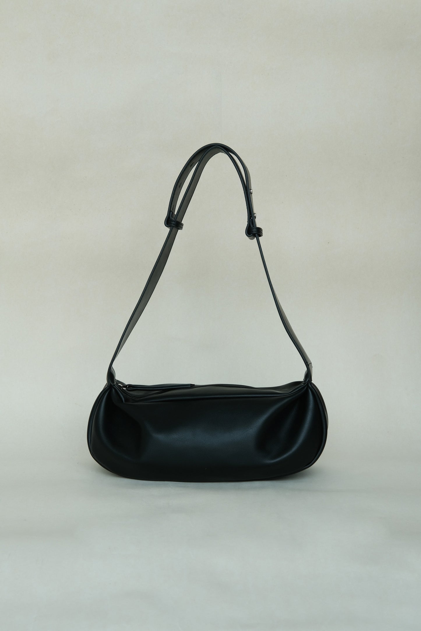 PU Soft Leather Pillow Bag in Classic Black