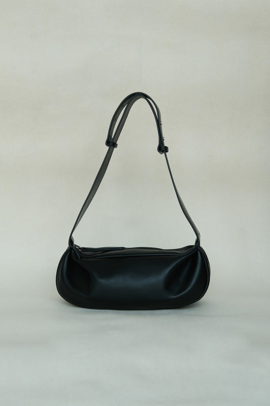 PU Soft Leather Pillow Bag in Classic Black