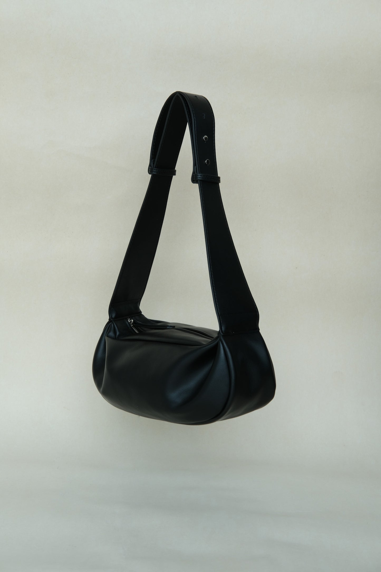 PU Soft Leather Pillow Bag in Classic Black