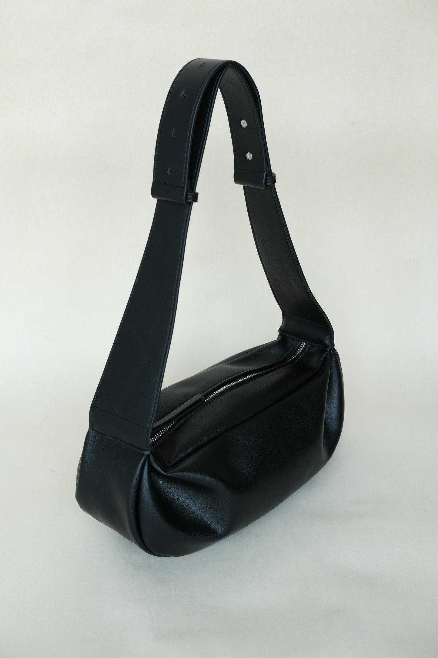 PU Soft Leather Pillow Bag in Classic Black