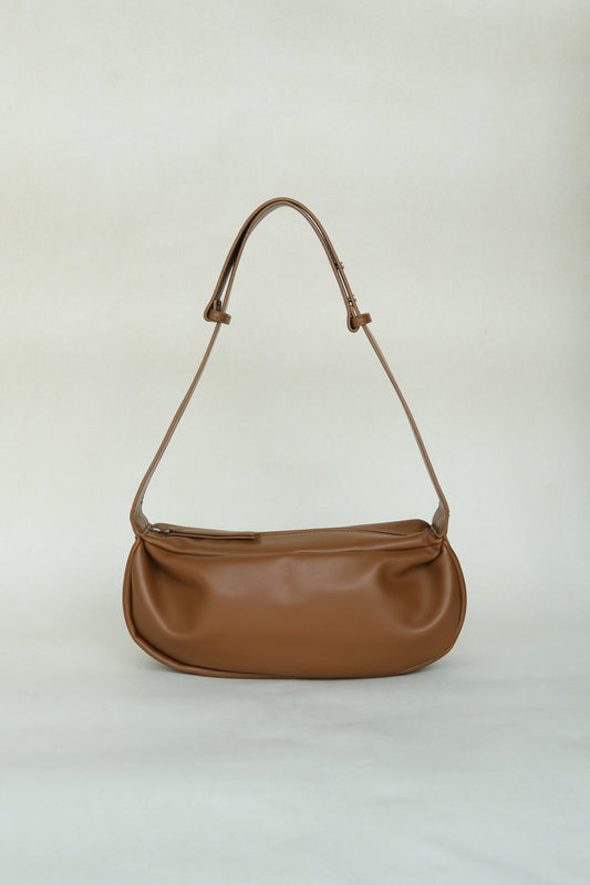 PU Soft Leather Pillow Bag in Brown