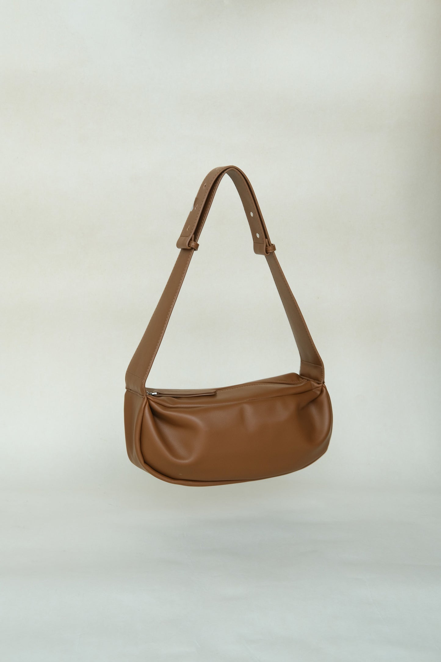 PU Soft Leather Pillow Bag in Brown