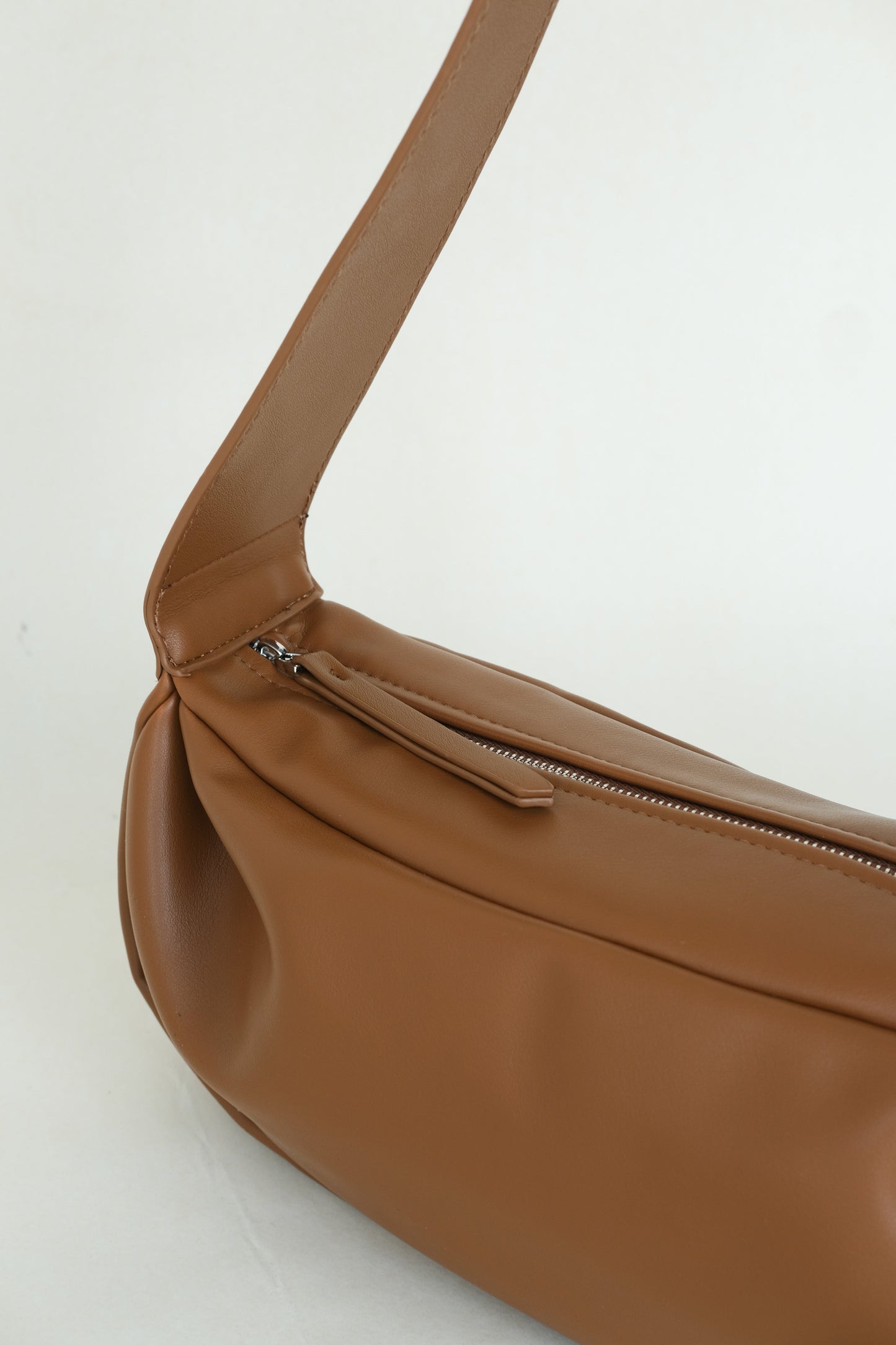 PU Soft Leather Pillow Bag in Brown