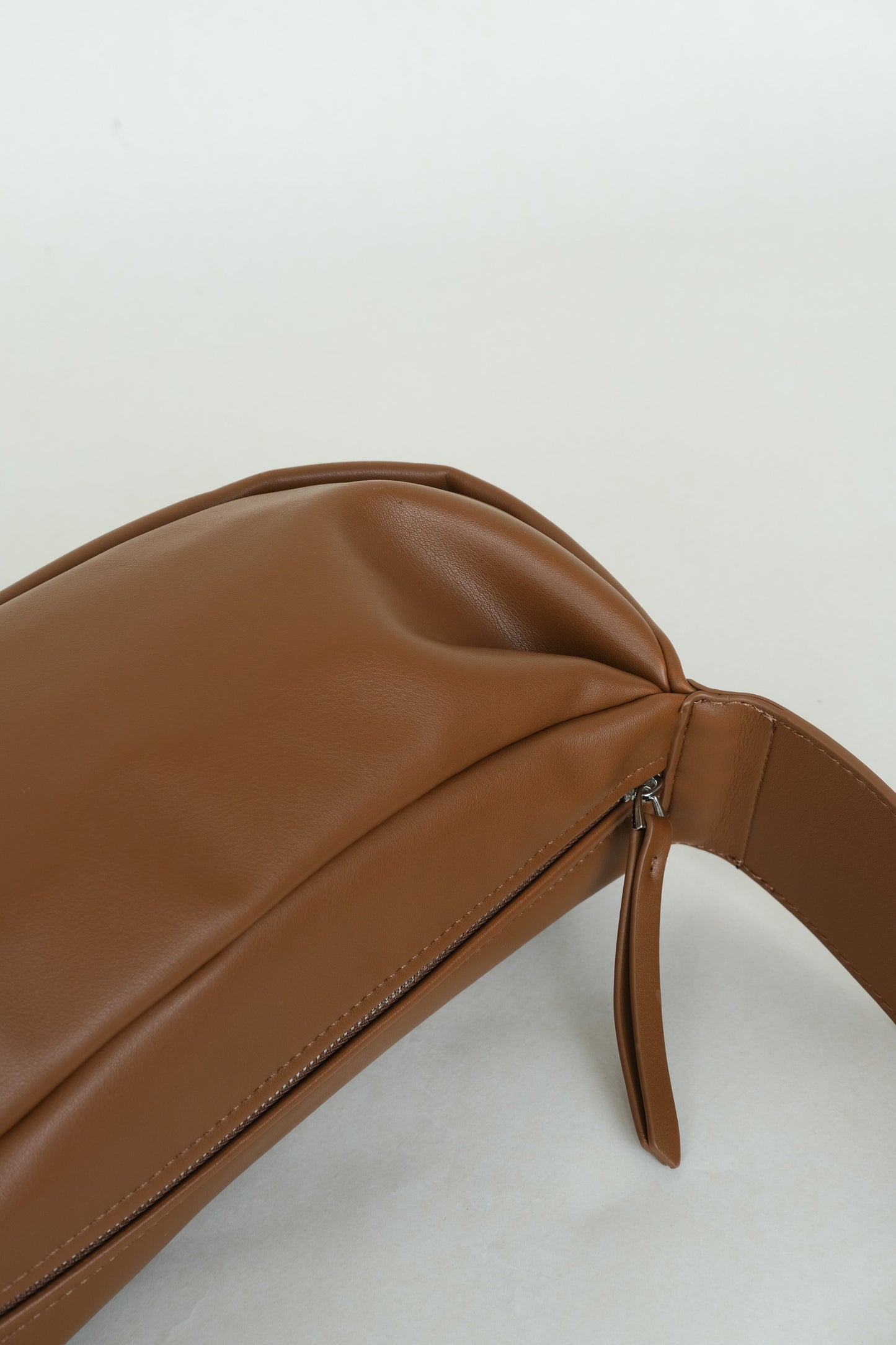 PU Soft Leather Pillow Bag in Brown
