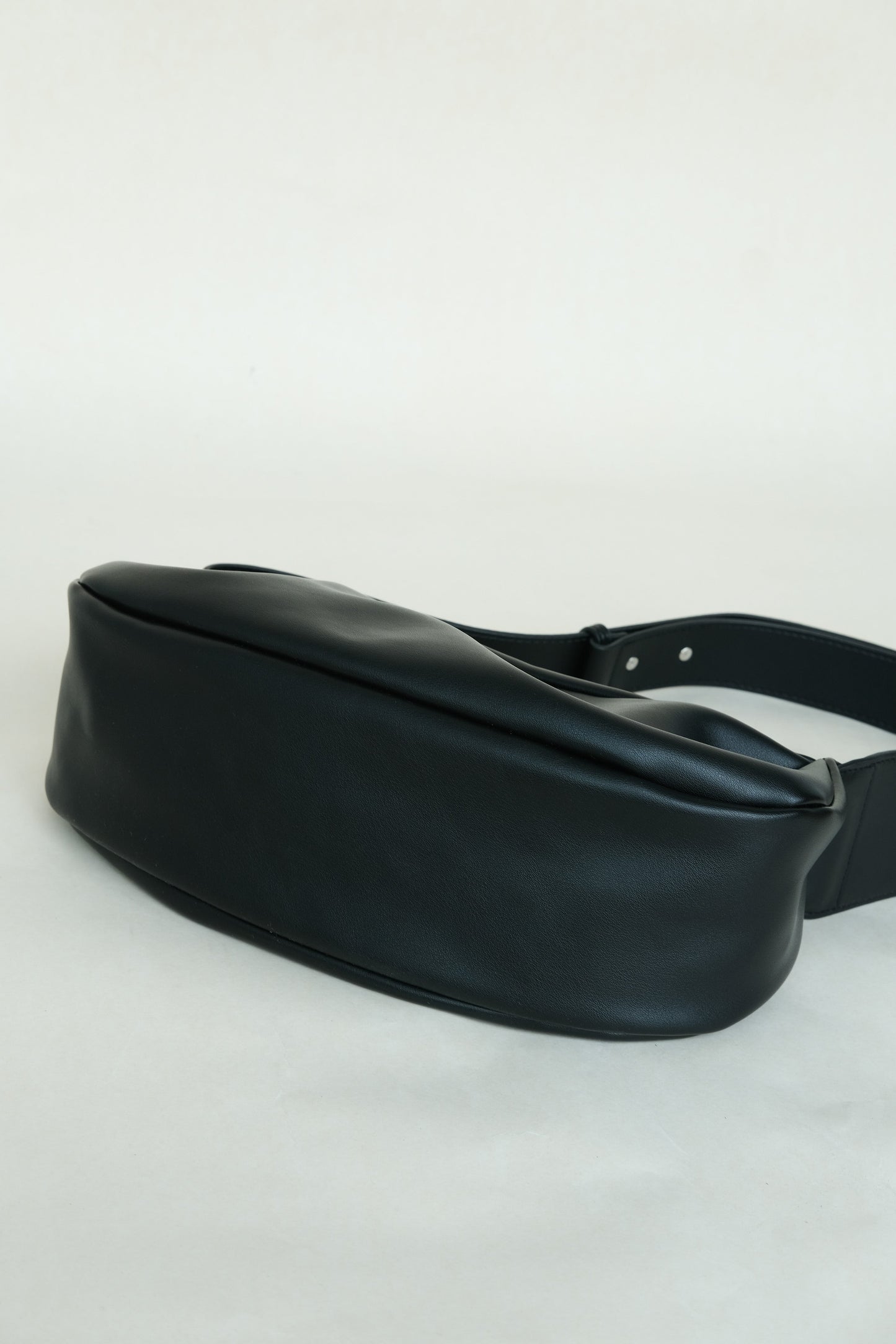PU Soft Leather Pillow Bag in Classic Black