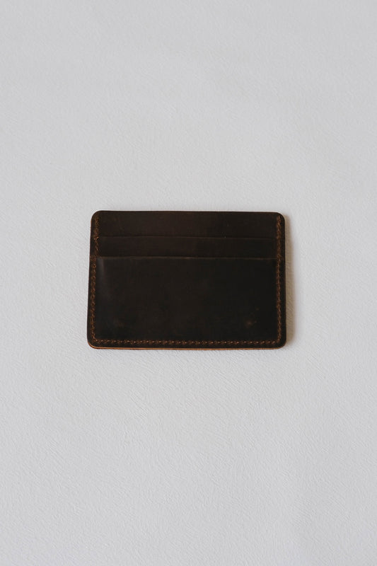 Handmade First Layer Cowhide Card Holder In Coffee