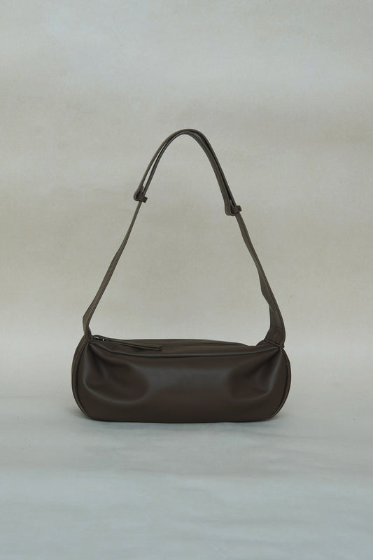 PU Soft Leather Pillow Bag in Mud Color