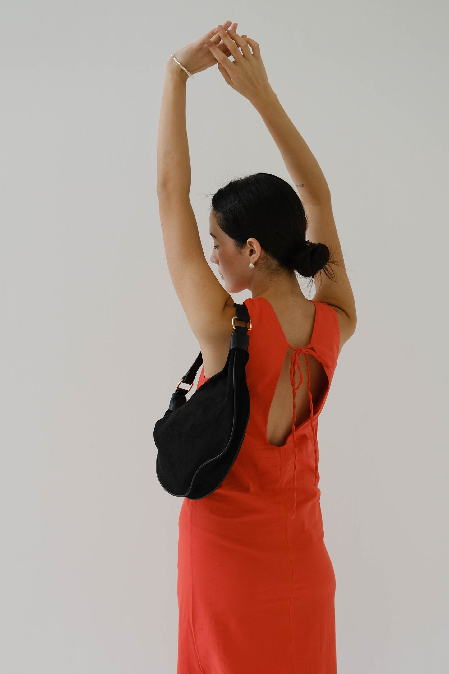 French Cotton Linen Tank Dress In Orange