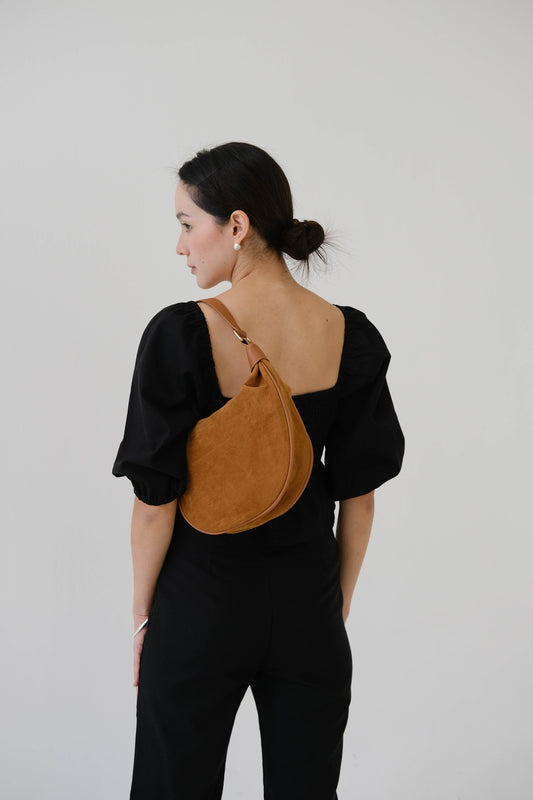 Square Neck Puff Sleeve Top In Classic Black