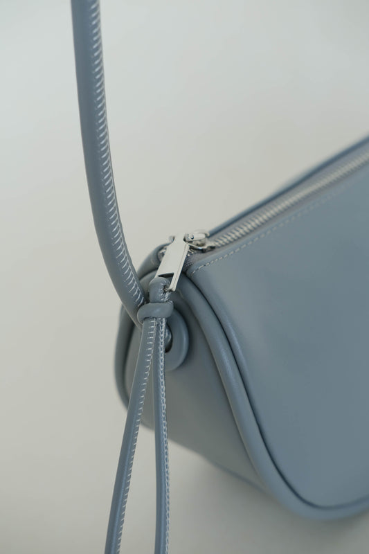 Half-moon Saddle Shoulder Bag in Grey Blue