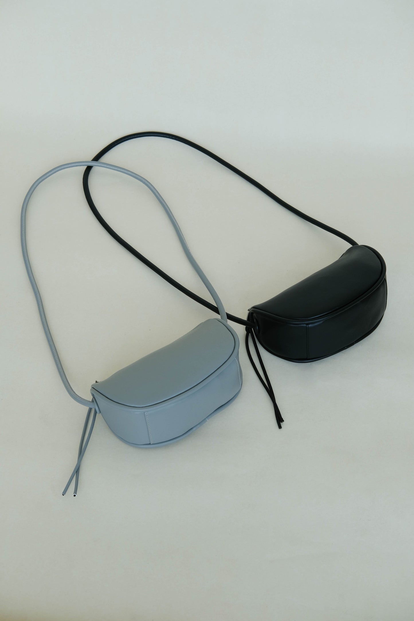 Half-moon Saddle Shoulder Bag in Grey Blue