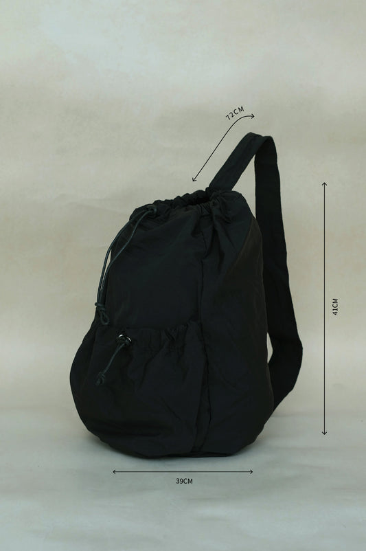 Unisex Nylon High-capacity Cross-body Bag in Black