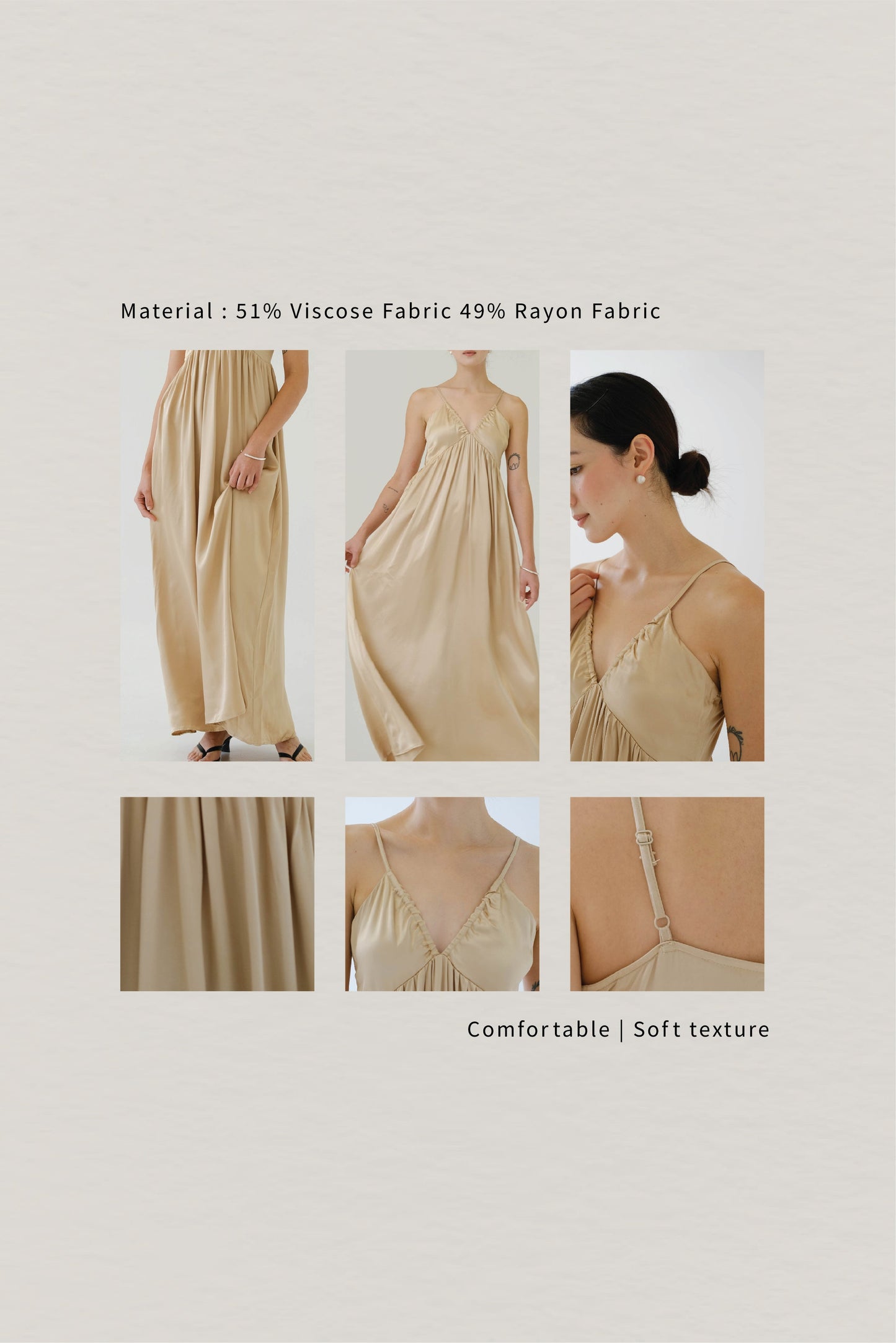 V-neck Sleeves Tank Top Dress In Custard Yellow